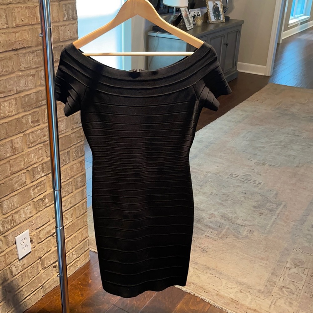 Herve Leger black bandage dress
